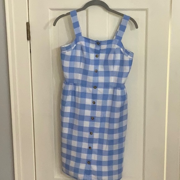 J.  Crew Blue and White Check Sundress Size 0 - Picture 2 of 4